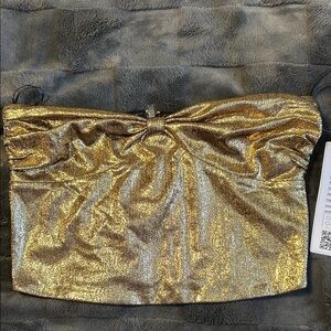 Elegant Gold Tube Top